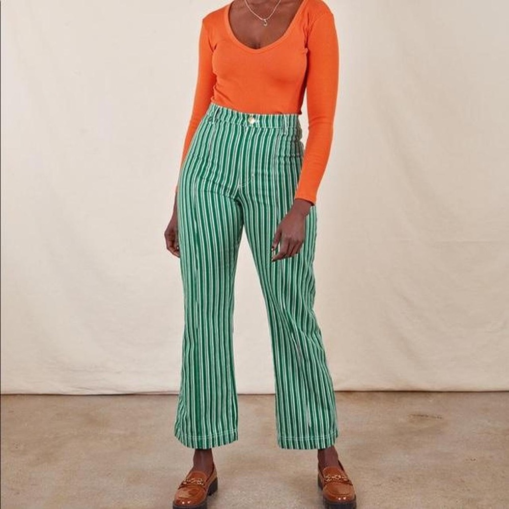 Big Bud Press Stripe Western Pants in Emerald, size 1X